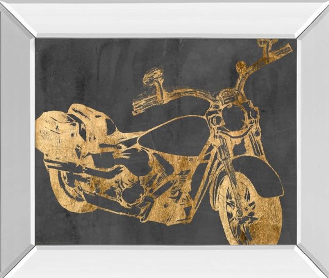 Classy Art Motorcycle Bling I by Jennifer Goldberger Mirror Framed Wall Art-1