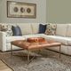Flexsteel® Hamilton Medium Brown Ottoman with Brushed Brass Base-4