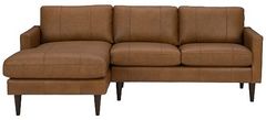 Best® Home Furnishings Customizable Trafton 2-Piece 57" Leather Left-Arm Facing Sectional and Chaise with Espresso Legs 
