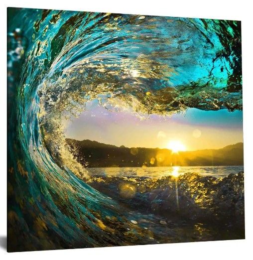Classy Art Style 17 Floating Tempered Glass with Foil Wall Art-1