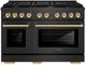 ZLINE Paramount 48" 6.7 cu. ft. Black Satin Stainless Steel Paramount Double Oven Dual Fuel Range with 8 Brass Burners with Polished Gold Accents-0