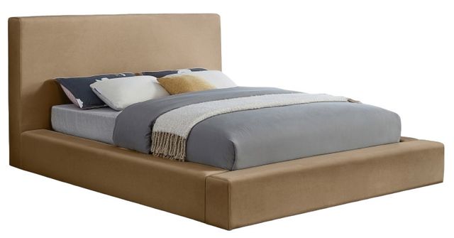 Meridian Furniture Dorian Beige Queen Upholstered Panel Bed-0