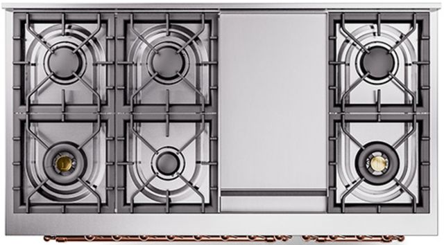 Ilve® Nostalgie II Series 48" Glossy Black Pro Style Dual Fuel Range-2