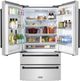 ZLINE Autograph Edition 36" 22.5 Cu. Ft. Fingerprint Resistant Stainless Steel Counter Depth French Door Refrigerator with Ice Maker and Matte Black Traditional Handles-3