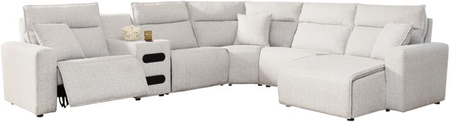 Signature Design by Ashley® ModMax II 6-Piece Stone Power Reclining Right-Arm Facing Sectional with Chaise and Audio Consoles-0