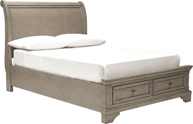 Signature Design by Ashley® Lettner 4-Piece Light Gray Full Sleigh Storage Bed Set-1