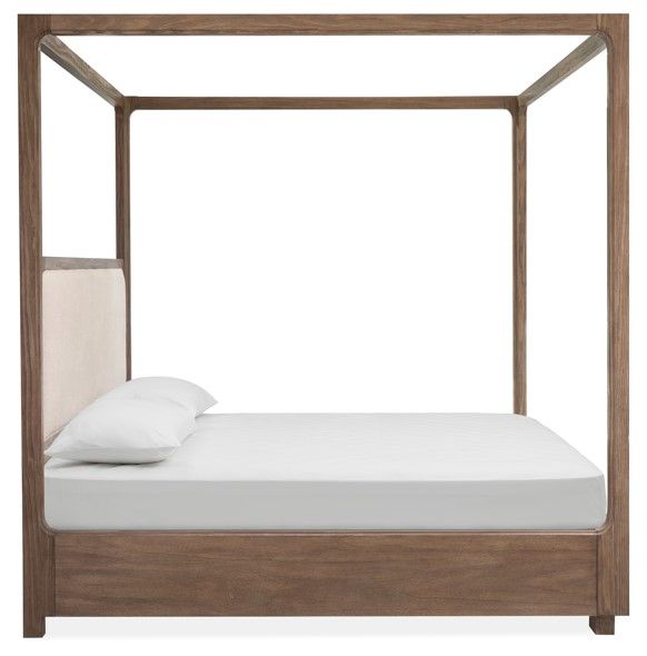 Magnussen Home® Westbourne Dark Umber/Milo Ivory Queen Upholstered Poster Bed-2