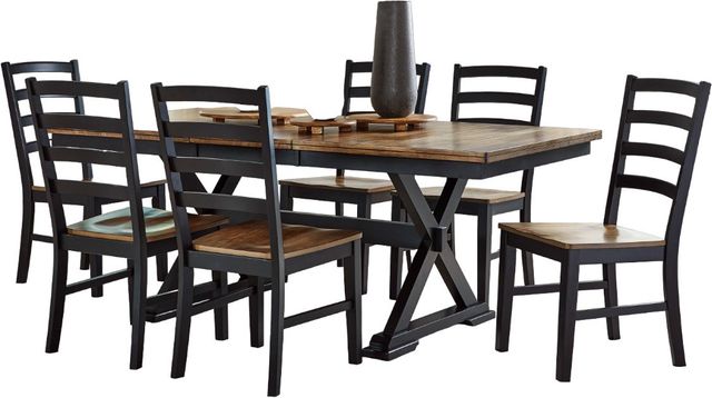 Signature Design by Ashley® Wildenauer 7-Piece Brown/Black Dining Table Set-0