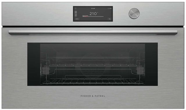 Fisher & Paykel Series 9 Contemporary 30" Brushed Silver Glass Compact Combination Steam Oven-0
