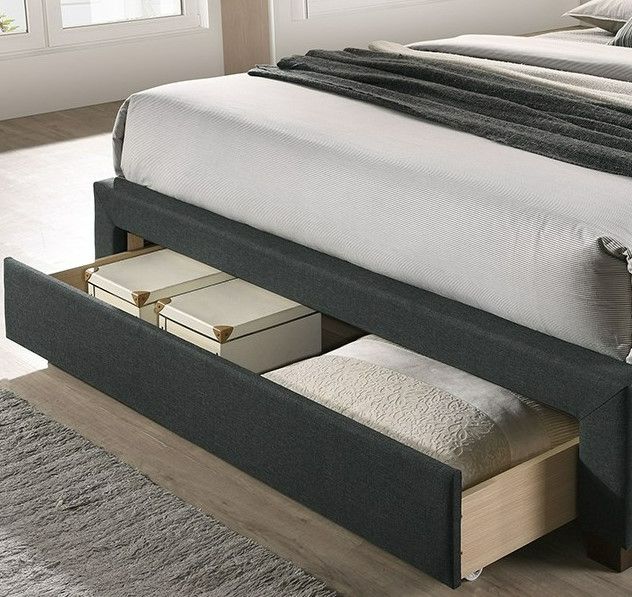 Furniture of America® Sybella Dark Gray Twin Upholstered Panel Bed-2
