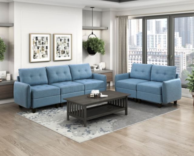 Homelegance® Garren Blue Loveseat-1