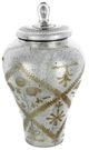 A & B Home Antique Silver Glass Jar with Lid-0