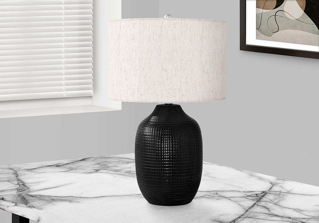 Monarch Specialties Inc. 26"H Black Ceramic Table Lamp-4