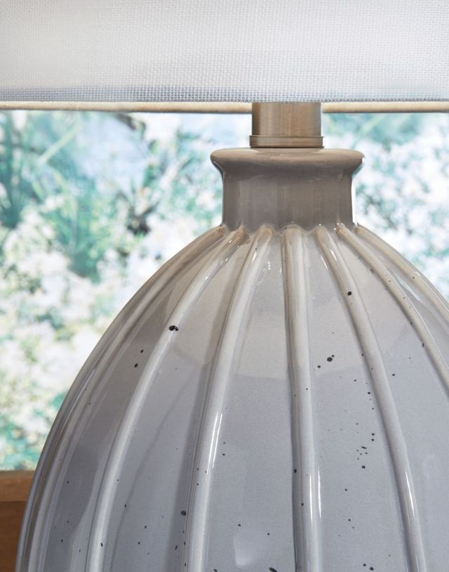 Signature Design by Ashley® Grantner Gray Ceramic Table Lamp-1