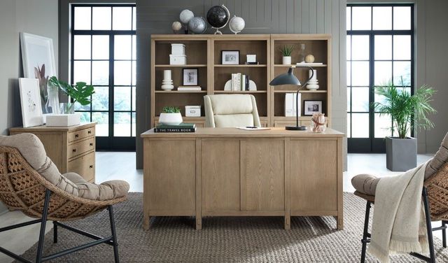 aspenhome® Emerson Light Elm 66" Executive Desk-1