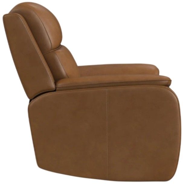 Flexsteel® Ziggy Camel Leather Power Recliner with Power Headrest and Lumbar-4