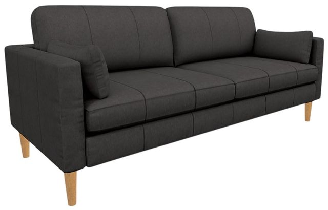 Best® Home Furnishings Customizable Trafton Leather Sofa with Honey Birch Legs-0