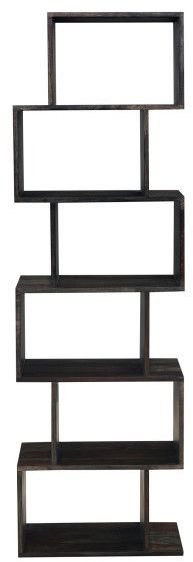 Porter International Designs Fall River Gray 6-Tier Bookcase-1