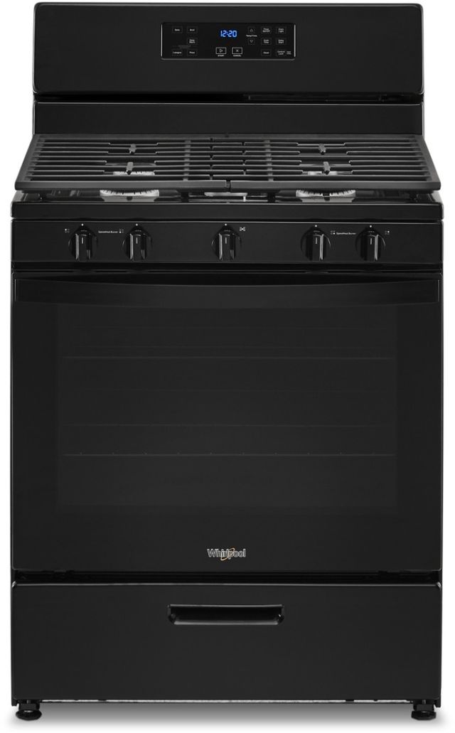 Whirlpool® 30" Black Freestanding Gas Range