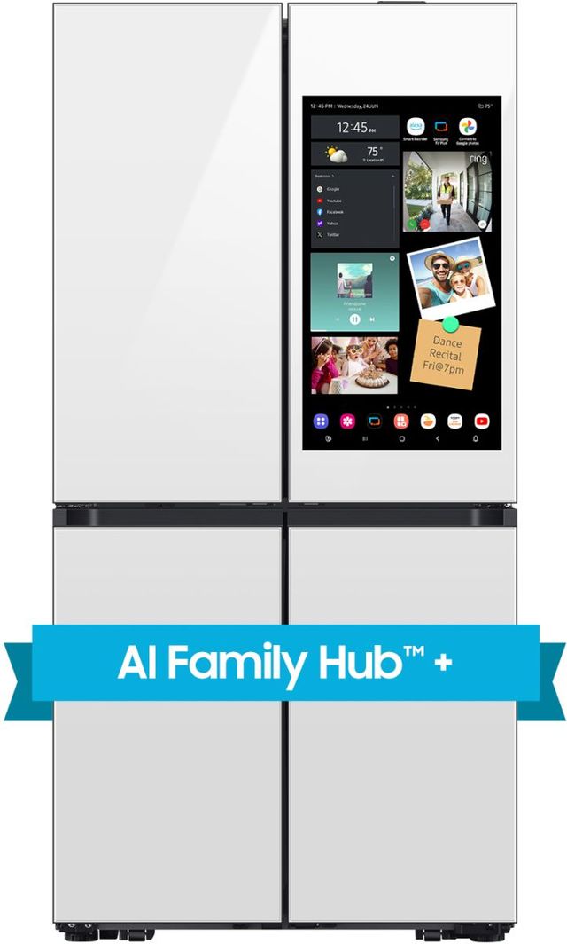 Samsung Bespoke 36 in. 22.5 Cu. Ft. White Glass Counter Depth French Door Refrigerator-2