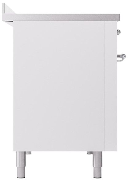 Ilve® Nostalgie II Series 48" White Pro Style Induction Range with Chrome Trim-2