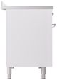 Ilve® Nostalgie II Series 48" White Pro Style Induction Range with Chrome Trim-2
