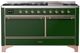 Ilve® Majestic III 60" Emerald Green Pro Style Dual Fuel Liquid Propane Range with Solid Door and Copper Trim-0