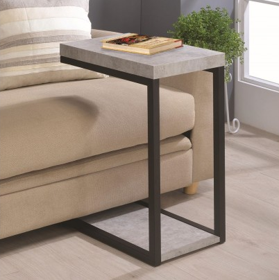 Coaster Beck Cement Accent Table with Black Metal Base - Thumbnail 5