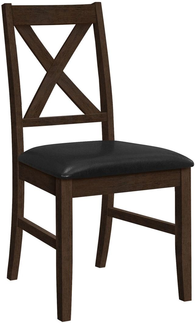 Monarch Specialties Inc. 2-Piece Black Side Chair Set with Brown Wood Legs-0