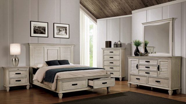 Coaster® Franco 5-Piece Antique White Eastern King Storage Bedroom Set -0