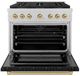 ZLINE Autograph Edition Paramount 36" 5.2 Cu. Ft. Satin Stainless Steel Dual Fuel Range with 6 Burner DuoPro™ Cooktop and Electric Convection Oven with Black Matte Door and Champagne Bronze Accents-3