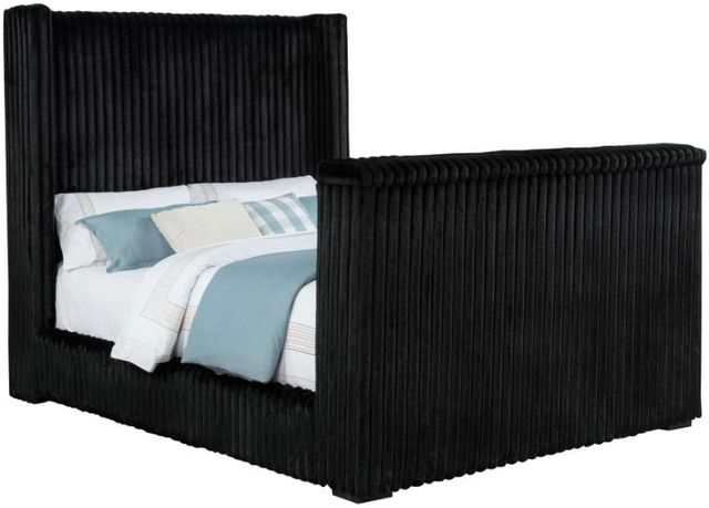 Coaster® Centergrove Black California King Upholstered Wingback Sleigh Bed-1