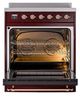 Ilve® Nostalgie II Noblesse 30'' Burgundy Pro Style Induction Range with Copper Trim-2