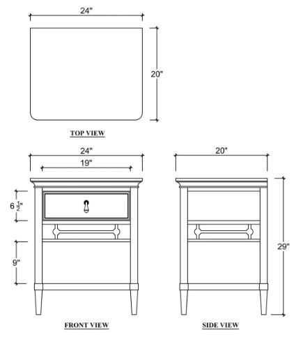 Bramble Seraphine 1-Drawer Bedside Table-2