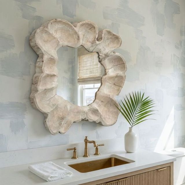 Uttermost® Ariadne Bleached Tamarind Round Mirror-1