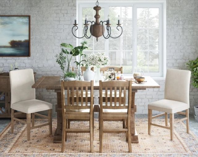 Jofran Inc. Carlyle Crossing Beige Upholstered Stool-1