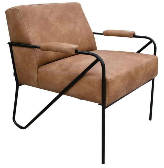 International Furniture Direct Lotus Cognac/Matte Black Accent Chair-0