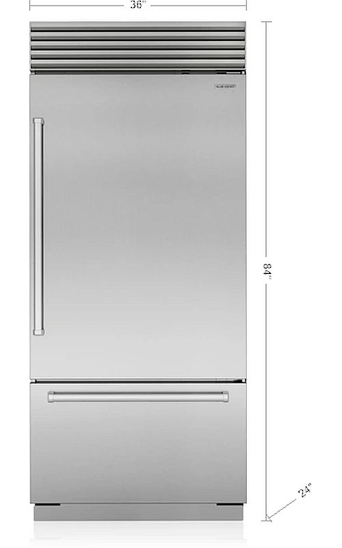 Sub-Zero® Classic Series 36" 20.7 Cu. Ft. Stainless Steel Right Hinge Built-In Bottom Freezer Refrigerator Internal Water Dispenser-3