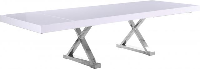 Meridian Furniture Excel White Extendable Dining Table-0