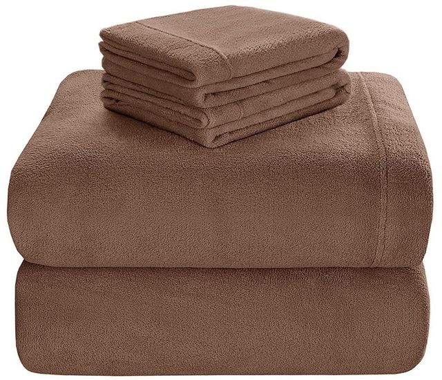 Olliix by True North by Sleep Philosophy Brown King Soloft Plush Sheet Set-1