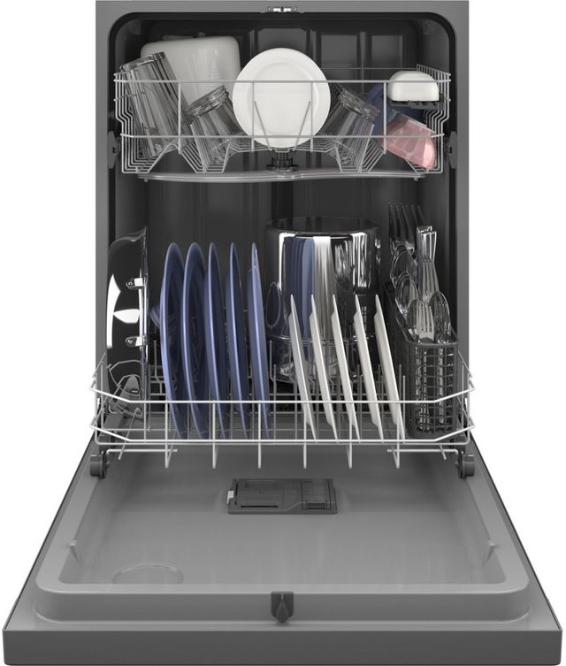 GE® 24" Stainless Steel Front Control Built In Dishwasher-1