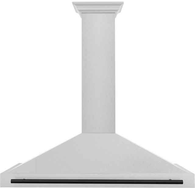 ZLINE Autograph Edition 48" Satin Stainless Steel Convertible Wall Mounted Range Hood with Matte Black Handle-0