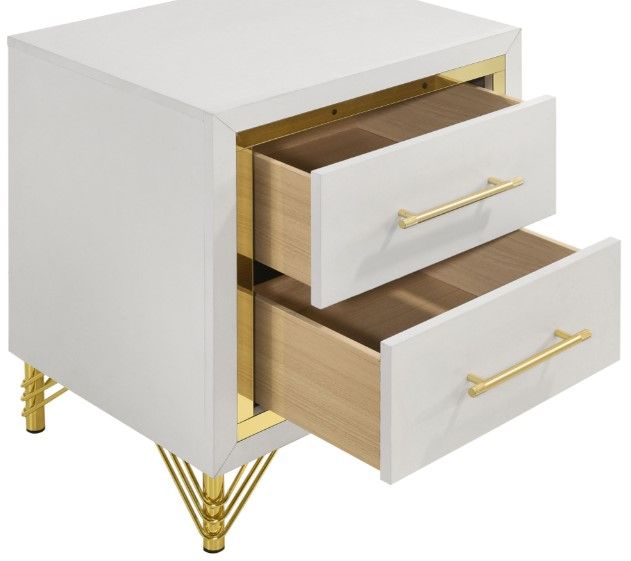 Coaster® Lucia White 2-Drawer Nightstand-1