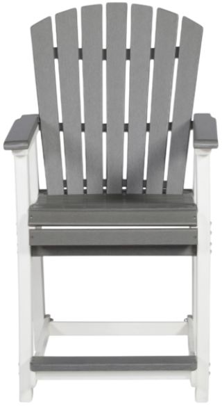  Signature Design by Ashley® Transville 2-Piece Gray/White Polyethylene Outdoor Bar Stool-3