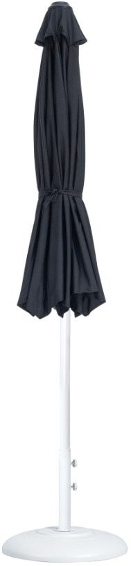 Meridian Furniture Fiji Black/Matte White/White Aluminum Outdoor Patio Umbrella and Round Base-1
