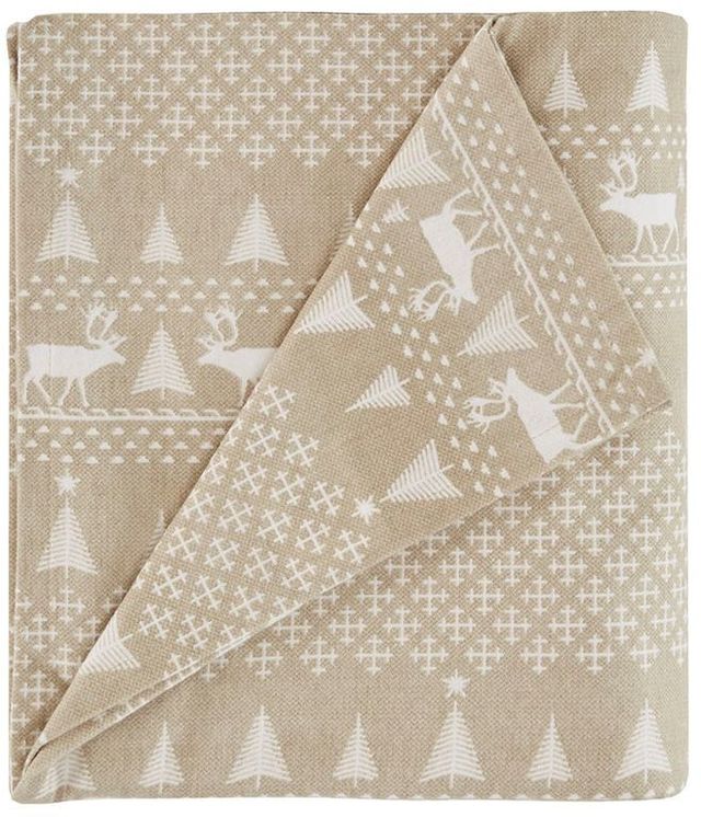 Olliix by Woolrich Tan Winter Frost King Flannel Cotton Sheet Set-2