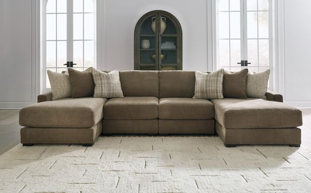 Benchcraft® Camellia-Court 4-Piece Coffee U-Shape Sectional and Double Chaise-1
