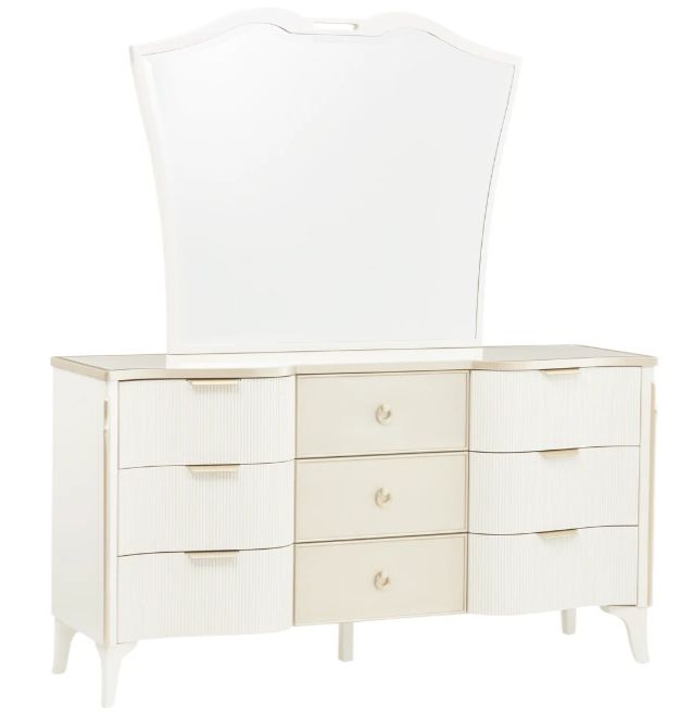 Michael Amini® La Marisia Creamy Pearl Dresser and Mirror-0