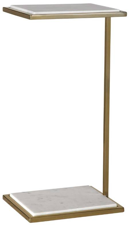 Uttermost® Elevate Brushed Brass/White Drink Table | Bob Mills