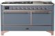 Ilve® Majestic III 60" Blue Gray Pro Style Dual Fuel Natural Gas Range with Solid Door and Copper Trim-0